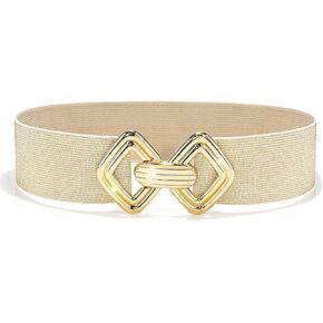 Glamorstar Wide Elastic Belts for Women Stretchy Skinny Waist Belt for Dresses