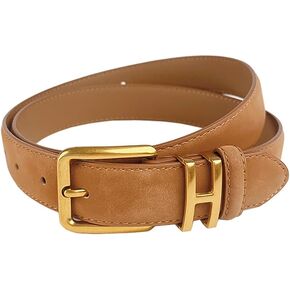 Womens Belt for Jeans Genuine Suede Leather Belt，Womens Skinny Belts for Pants Dresses