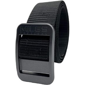 Mens Nylon Belt with Aluminum Metal Buckle No-Slip Design