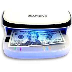 UV Counterfeit Bill Money Detector MIUX09, Portable, Rechargeable, Lightweight, Bills Credit Cards Banknote Passports IDs All Currencies, Auto ON/Off, LED Light Currency Check Billetes Falsos