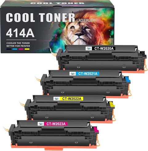 خرطوشة حبر بديلة متوافقة مع حبر HP 414A 414X 414 W2020A تعمل مع حبر طابعة ليزر Color Pro MFP M479fdw M454dw M454dn M479fdn M479 (أسود سماوي أرجواني أصفر، 4 عبوات) in Kuwait