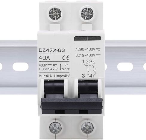 قاطع دائرة مصغر، DC 12‑400V AC 90‑400V 40A واقي التسرب الكهربائي 2P قطع التبديل لنظام الطاقة الشمسية الكهروضوئية (DZ47X 63) in Kuwait