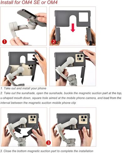 غطاء غطاء واقي من الشمس للهاتف 070، غطاء ممتص مغناطيسي لأشعة الشمس للهاتف المحمول، غطاء حماية من الشمس للهاتف المحمول، ملحقات مثبت محمولة، لـ OM5 OM4 SE in Kuwait