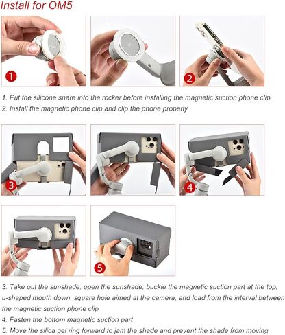 غطاء غطاء واقي من الشمس للهاتف 070، غطاء ممتص مغناطيسي لأشعة الشمس للهاتف المحمول، غطاء حماية من الشمس للهاتف المحمول، ملحقات مثبت محمولة، لـ OM5 OM4 SE in Kuwait