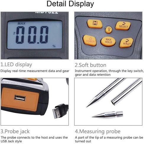 Grain Moisture Meter Portable LCD Display Digital Accurate Humidity Tester with Measuring Probe for Wheat Corn Paddy Hygrometer in Saudi Arabia