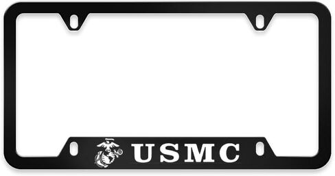 إطار لوحة ترخيص USMC مصنوع من معدن ألومنيوم فاخر عالي الجودة متطابق مع مجموعة براغي مقاس 12 × 6 بوصة لتزيين المركبات الأمريكية، هدايا قياسية للرجال والنساء in Saudi Arabia