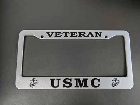 إطار لوحة ترخيص USMC مصنوع من معدن ألومنيوم فاخر عالي الجودة متطابق مع مجموعة براغي مقاس 12 × 6 بوصة لتزيين المركبات الأمريكية، هدايا قياسية للرجال والنساء in Saudi Arabia