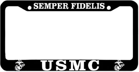 إطار لوحة ترخيص USMC مصنوع من معدن ألومنيوم فاخر عالي الجودة متطابق مع مجموعة براغي مقاس 12 × 6 بوصة لتزيين المركبات الأمريكية، هدايا قياسية للرجال والنساء in Saudi Arabia