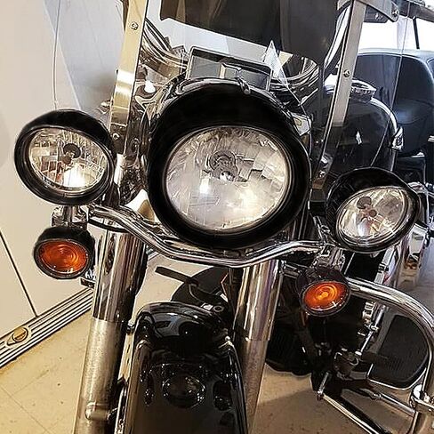 HDBUBALUS Visor Style Turn Signal Trim Ring Cover Fit for Harley Touring Electra Glide Road King Softail Black in Saudi Arabia