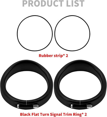 HDBUBALUS Visor Style Turn Signal Trim Ring Cover Fit for Harley Touring Electra Glide Road King Softail Black in Saudi Arabia