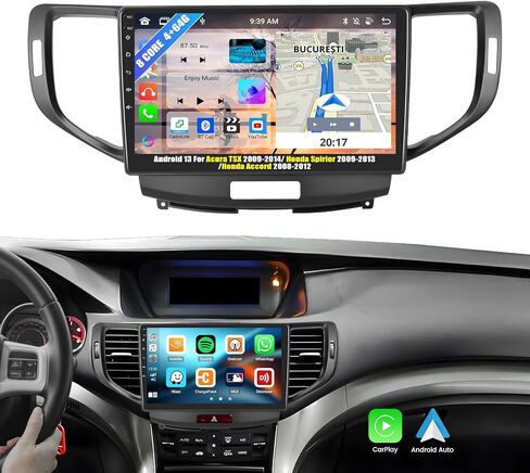 [8 Core 4G+64G] شاشة لمس 9 بوصات Android 13 ستيريو للسيارة Acura TSX 2009-2014/ Honda Spirior 2009-2013/Honda Accord 2008-2012 مع Carplay Android Auto WiFi/GPS، بلوتوث، FM/RDS+كاميرا احتياطية in Saudi Arabia