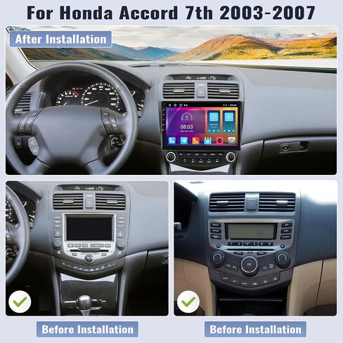SIXWIN Android Car Radio Stereo for Honda Accord 7th 2003-2007 with Wireless Apple Carplay Android Auto Mirror Link Bluetooth 10.1 inch Touchscreen with GPS Navigation WiFi EQ FM Backup Camera MIC in Saudi Arabia
