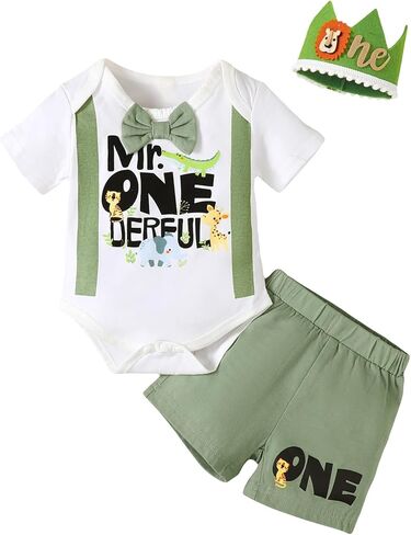 1st Birthday Outfit Boy Mr Onederful Birthday Outfit Baby Boy First Birthday Clothes in Saudi Arabia