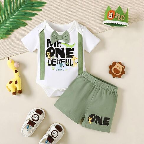 1st Birthday Outfit Boy Mr Onederful Birthday Outfit Baby Boy First Birthday Clothes in Saudi Arabia