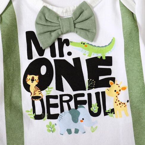 1st Birthday Outfit Boy Mr Onederful Birthday Outfit Baby Boy First Birthday Clothes in Saudi Arabia
