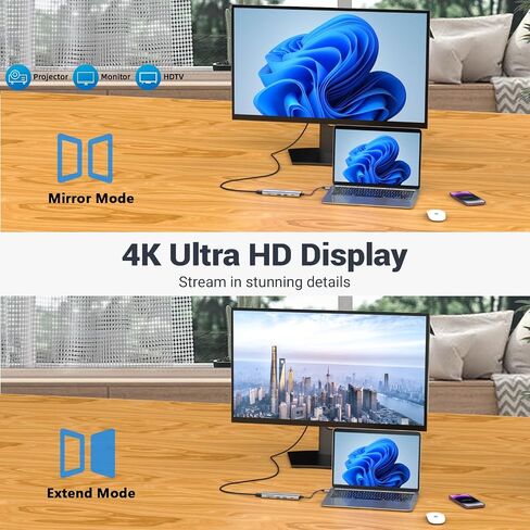 Docking Station USB C Hub Multiport Adapter with 4K HDMI, 2*USB 3.0, 2*USB 2.0, Type C, Micro SD Card Reader, TF Card Slot, Audio Port, Power Delivery for/iMac and Windows System in Saudi Arabia