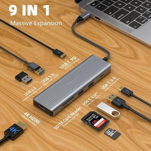 Docking Station USB C Hub Multiport Adapter with 4K HDMI, 2*USB 3.0, 2*USB 2.0, Type C, Micro SD Card Reader, TF Card Slot, Audio Port, Power Delivery for/iMac and Windows System in Saudi Arabia