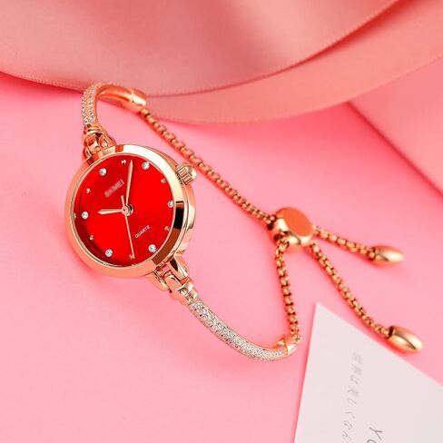 Women Analog Quartz Watch Bling Rose Gold Watches with Glitter Diamonds Bracelet Waterproof Quartz Wristwatch for Female Girls Student in Saudi Arabia