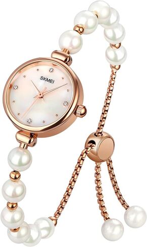Women Analog Quartz Watch Bling Rose Gold Watches with Glitter Diamonds Bracelet Waterproof Quartz Wristwatch for Female Girls Student in Saudi Arabia