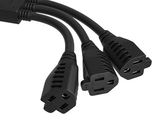 كابل سلك تمديد الطاقة ذو 3 منافذ 5-15P إلى 5-15R x 3، 14 AWG (حزمة واحدة، 1.5 قدم) in Saudi Arabia