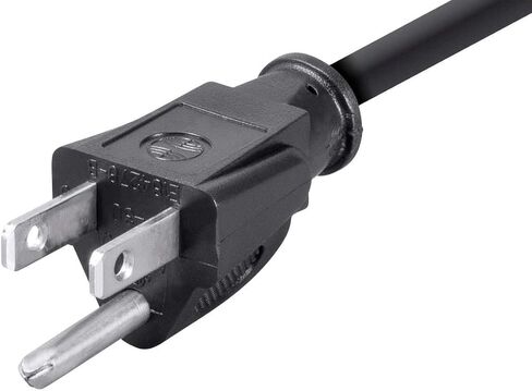 سلك طاقة مونوبرايس - NEMA 5-15P إلى الزاوية اليسرى IEC 60320 C13، 18AWG، 10A/1250W، 125V، SVT، 6 قدم، أسود in Saudi Arabia