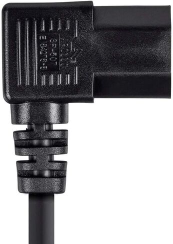 سلك طاقة مونوبرايس - NEMA 5-15P إلى الزاوية اليسرى IEC 60320 C13، 18AWG، 10A/1250W، 125V، SVT، 6 قدم، أسود in Saudi Arabia