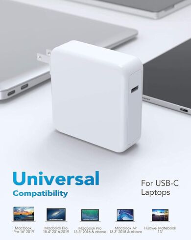 شاحن MacBook Pro - شاحن USB C بقوة 96 واط لجهاز Mac Pro 16,15,13 بوصة، جهاز Mac Air الجديد 13 بوصة 2023/2022/2021، iPad Pro 12.9/11، Thunderbolt 3 Power 6.6ft كابل USB C إلى Mag 3 in Kuwait