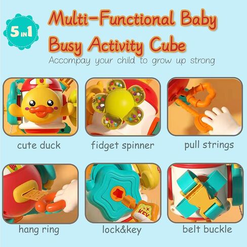 Montessori Sensory Toys for Toddlers 2-3 Travel Activities Busy Board Cube - Baby Gifts for 18+ Months Infant Boys Girls Airplane Plane Car Travel Toys Educational Learning in Saudi Arabia