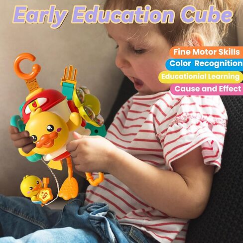 Montessori Sensory Toys for Toddlers 2-3 Travel Activities Busy Board Cube - Baby Gifts for 18+ Months Infant Boys Girls Airplane Plane Car Travel Toys Educational Learning in Saudi Arabia