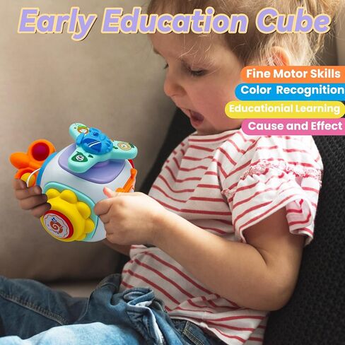 Montessori Sensory Toys for Toddlers 2-3 Travel Activities Busy Board Cube - Baby Gifts for 18+ Months Infant Boys Girls Airplane Plane Car Travel Toys Educational Learning in Saudi Arabia