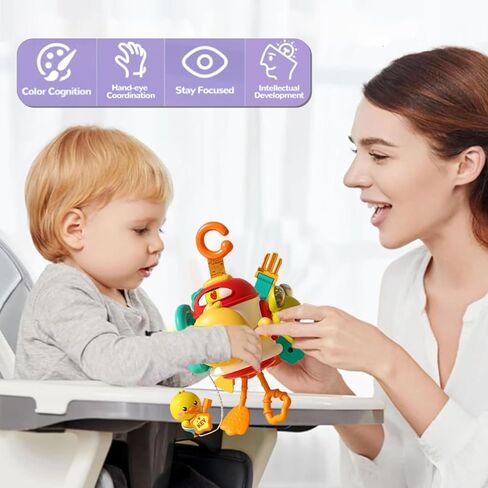 Montessori Sensory Toys for Toddlers 2-3 Travel Activities Busy Board Cube - Baby Gifts for 18+ Months Infant Boys Girls Airplane Plane Car Travel Toys Educational Learning in Saudi Arabia