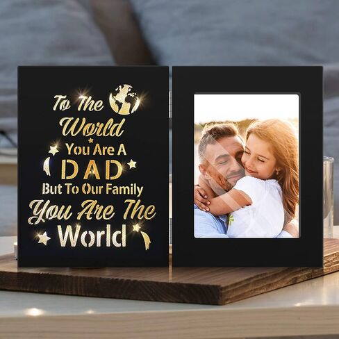 cocomong Fathers Day Dad Gifts from Daughter, Dad Gifts for Fathers Day, Gifts for Dad, Best Dad Ever Gifts, Fathers Day Dad Picture Frame Holds 4x6 Picture in Kuwait