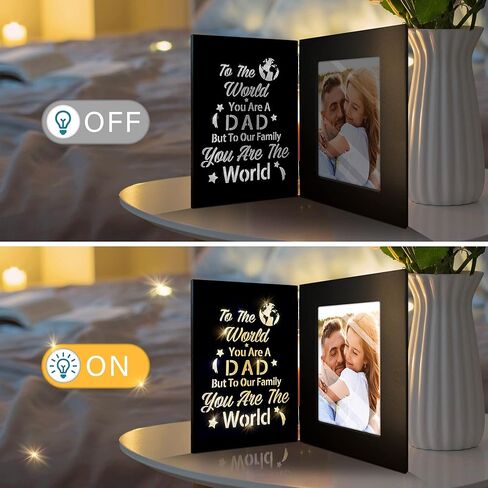 cocomong Fathers Day Dad Gifts from Daughter, Dad Gifts for Fathers Day, Gifts for Dad, Best Dad Ever Gifts, Fathers Day Dad Picture Frame Holds 4x6 Picture in Kuwait