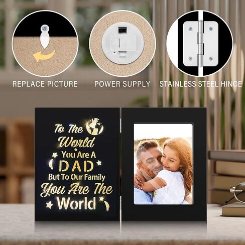 cocomong Fathers Day Dad Gifts from Daughter, Dad Gifts for Fathers Day, Gifts for Dad, Best Dad Ever Gifts, Fathers Day Dad Picture Frame Holds 4x6 Picture in Kuwait