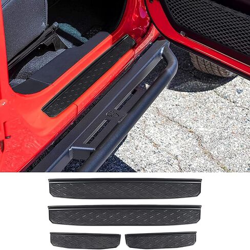 CheroCar Door Sill Guards Door Entry Guards Protectors Entry Scuff Plate Cove Exterior Accessories for Jeep Gladiator JT 2018-2021 4 Door in Saudi Arabia