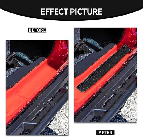 CheroCar Door Sill Guards Door Entry Guards Protectors Entry Scuff Plate Cove Exterior Accessories for Jeep Gladiator JT 2018-2021 4 Door in Saudi Arabia