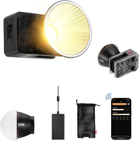 مصباح فيديو Zhiyun Molus X60 LED، 60 وات ثنائي اللون 2700-6500K TLCI 97+ CRI 95+ مع 9 تأثيرات ضوئية، إضاءة الذروة 2680Lux يدعم محول الطاقة والتحكم في تطبيق البلوتوث in Saudi Arabia