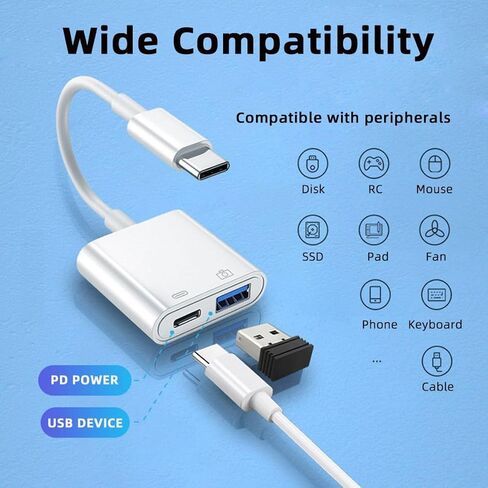 chenyang 2 in 1 USB C to RJ45 100Mbps Networking Adapter with PD 24W Charge for Laptop Tablet Phone in Kuwait