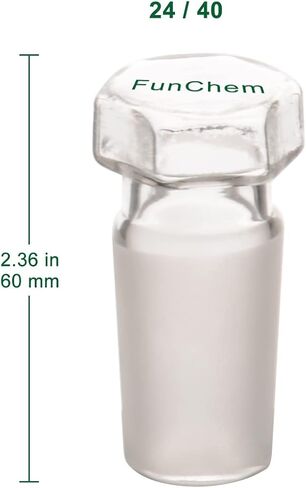 Hex Head Hollow Glass Stopper, (1-Pack) Hexagonal Head Glass Lab Hollow Stopper for 24/40 Standard Taper Joint Stopper Outer Joint Glass with Closed Bottom in Saudi Arabia