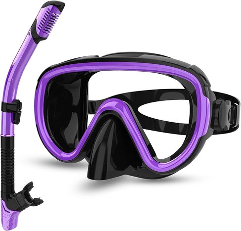 Bairuifu 2024 Version Professional Snorkeling Gear for Adults, Dry Snorkel Set, Anti-Fog/Panoramic View/Anti-Leak Tempered Glass Scuba Diving Mask, Professional Snorkel Mask in Saudi Arabia