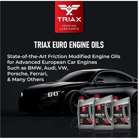 TRIAX Euro VX 5W-40 Full Synthetic, 25K Miles, Extreme Performance OEM Grade, Compatible with ACEA C3, A3/B4, VW502.00, BMW LL-04, MB 229.51, 229.5, Porsche A30 (1 Quart) in Saudi Arabia