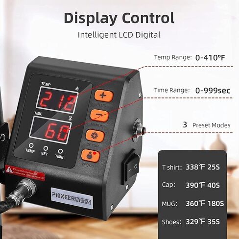 آلة ضغط حراري، 12 × 15 بوصة، 9 في 1 آلة ضغط حراري 800 واط مع دوران 360 درجة، تصميم متأرجح، تسخين مزدوج الأنبوب للتي شيرت والكوب والكوب والطبق in Kuwait