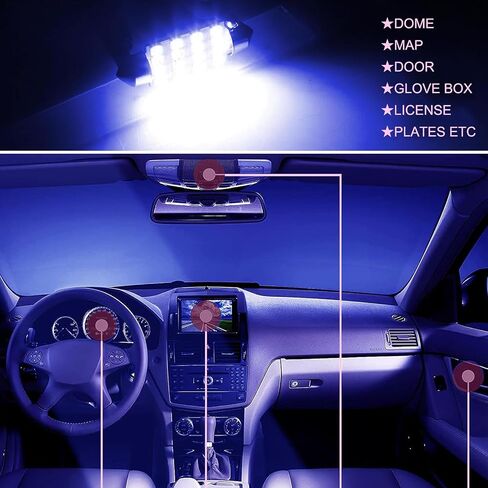 24 PCS LED Car Bulb Set, T10 Interior Car Light Bulbs, Double Pointed Reading Light, Dome Light, Fit for Car Interior Lights, Indoor Map Dome Lights, License Lights, Trunk Lights (White) in Saudi Arabia