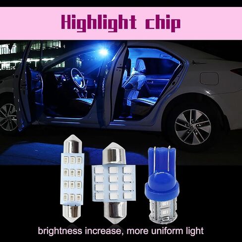 24 PCS LED Car Bulb Set, T10 Interior Car Light Bulbs, Double Pointed Reading Light, Dome Light, Fit for Car Interior Lights, Indoor Map Dome Lights, License Lights, Trunk Lights (White) in Saudi Arabia