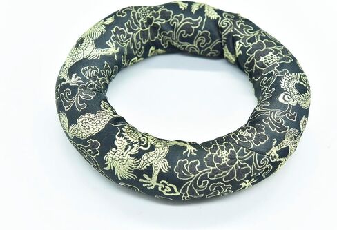 6" Silk Brocade Ring Cushion Pillow for Tibetan and Crystal Singing Bowl~Best for 7"-8" Bowl size (White) in Saudi Arabia