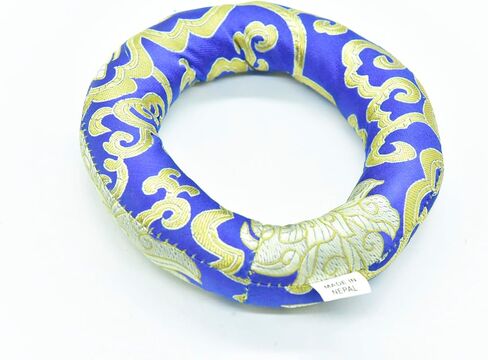 6" Silk Brocade Ring Cushion Pillow for Tibetan and Crystal Singing Bowl~Best for 7"-8" Bowl size (White) in Saudi Arabia