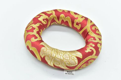 6" Silk Brocade Ring Cushion Pillow for Tibetan and Crystal Singing Bowl~Best for 7"-8" Bowl size (White) in Saudi Arabia