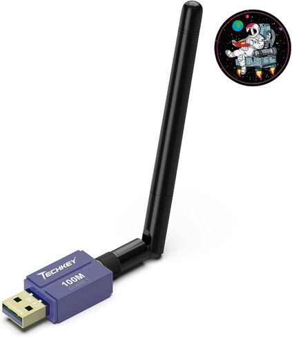 Long Range Bluetooth Adapter for Desktop PC,Techkey 5.3+EDR V13 USB Bluetooth Adapter,Class 1 Wireless Bluetooth Dongle Bluetooth Receiver Support Windows11/10/8.1-Aurora Blue in Saudi Arabia