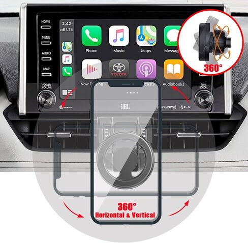Phone Mount for Mag-Safe, Car Stand Holder, Only for (Toyota RAV4 2019 to 2024 Premium XLE, Adventure, TRD Off-Road, Limited, Hybrid XSE), Must with Adjustment Wheel, Otherwise Not Fit in Saudi Arabia
