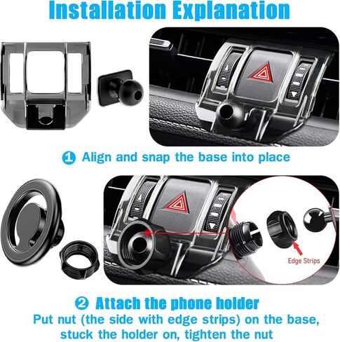 Phone Mount for Mag-Safe, Car Stand Holder, Only for (Toyota RAV4 2019 to 2024 Premium XLE, Adventure, TRD Off-Road, Limited, Hybrid XSE), Must with Adjustment Wheel, Otherwise Not Fit in Saudi Arabia